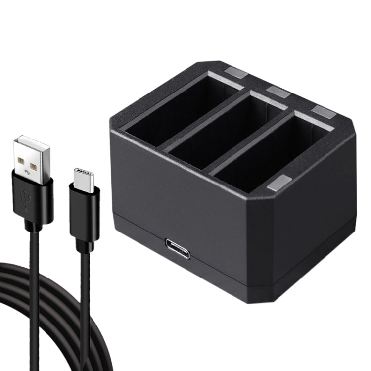 USB Triple Batteries Charger with LED Indicator Light for DJI OSMO Action