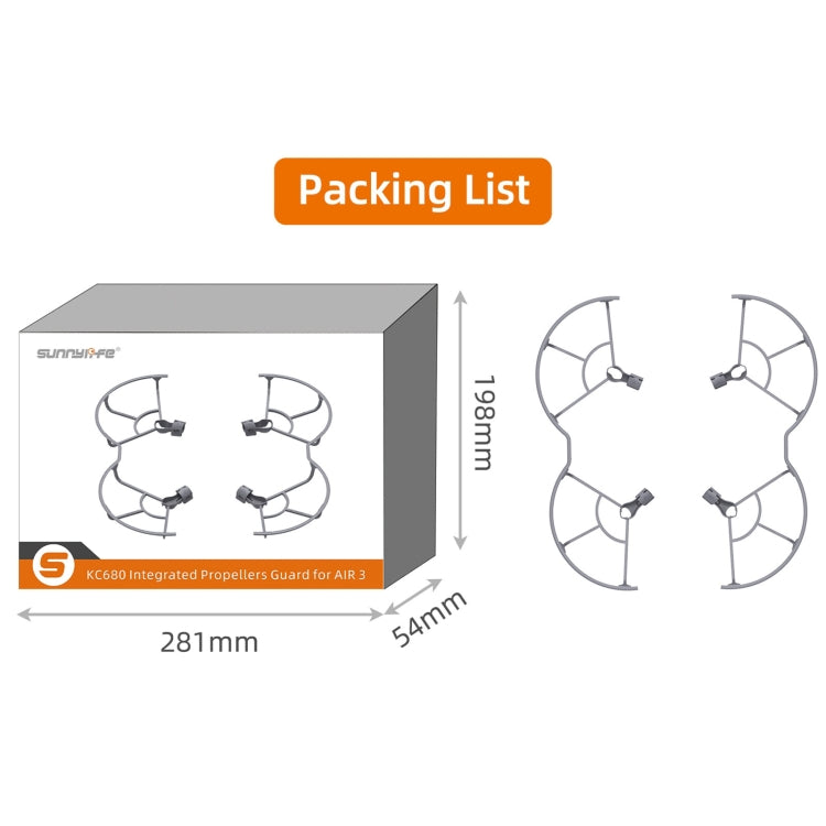 Sunnylfe Drone Propeller Protective Guard Anti-collision Ring, For DJI Air 3