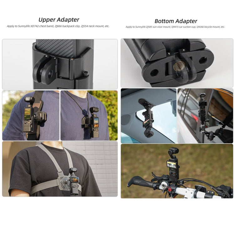 For DJI OSMO Pocket 3 Sunnylife Expansion Adapter Foldable Dual Hooks Adapter Protective Case Bracket — view 5