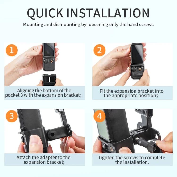 For DJI OSMO Pocket 3 STARTRC Expansion Bracket Fixed Plastic Frame