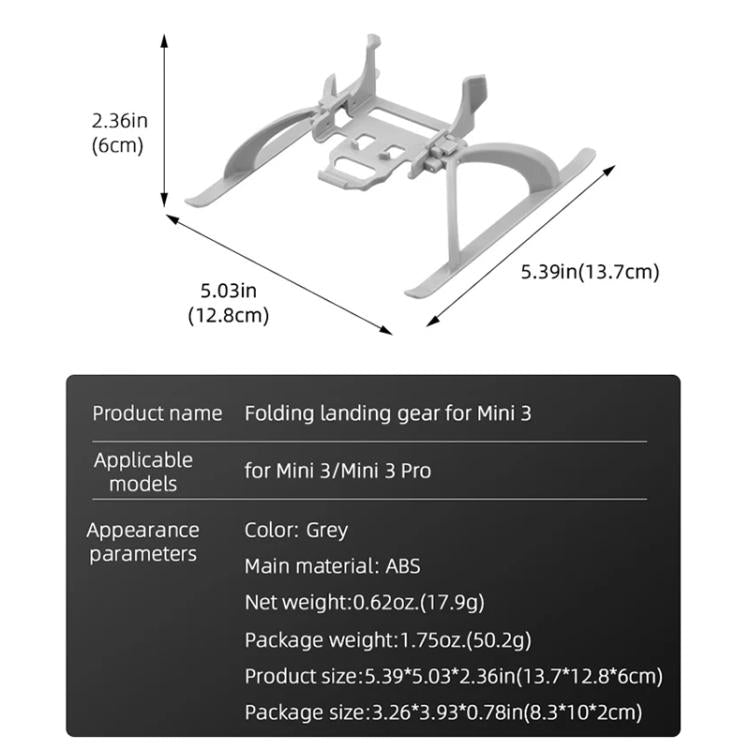 BRDRC Folding Heightened Landing Gear Training Rack, For DJI Mini 3 / 3 Pro