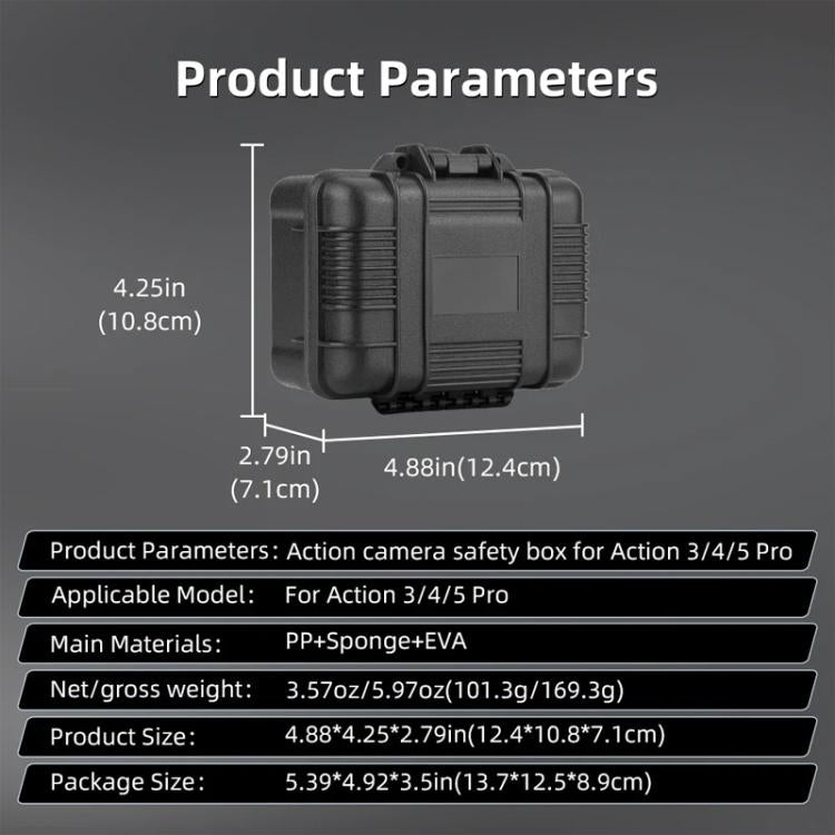 Camera Hard Storage Box Bag Protective Case, For DJI OSMO Action 5 Pro / 4 / 3