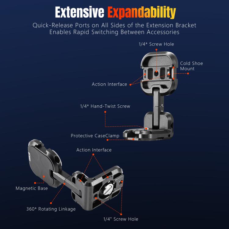 STARTRC Metal L-shaped Expansion Bracket, For DJI Osmo Pocket 3