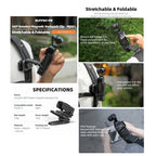 Sunnylife Stretchable Backpack Clip Rotatable Magnetic Mount Action Camera Holder Vlog Mount, For DJI Osmo Pocket 3