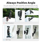 Sunnylife Stretchable Backpack Clip Rotatable Magnetic Mount Action Camera Holder Vlog Mount, For DJI Osmo Pocket 3