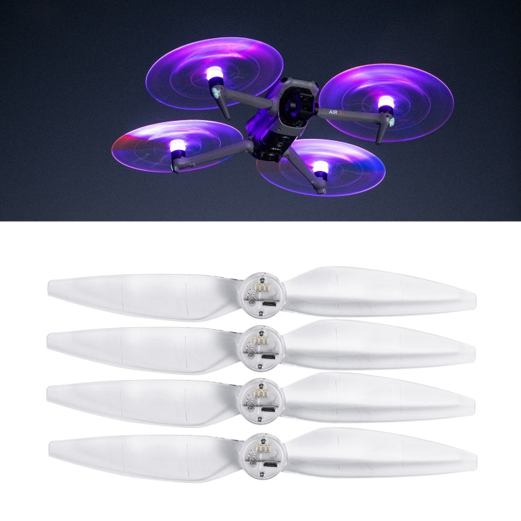 STARTRC 2 Pairs Color LED Flash Lamp Low Noise Propellers, For DJI Air 3