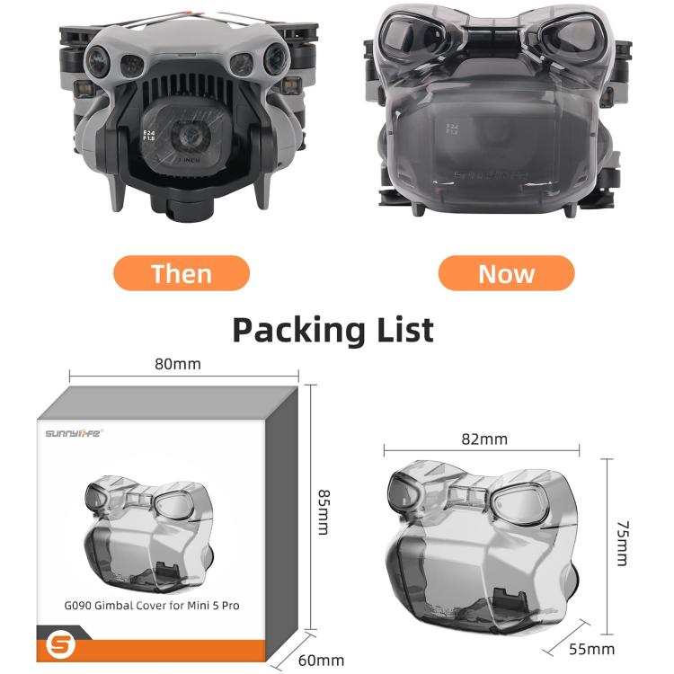 Sunnylife Integrated Gimbal Protector Cover Transparent Lens Cap Vision System Protector, For DJI Mini 5 Pro