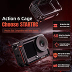 For DJI Osmo Action 6 STARTRC Metal Cage Frame with Cold Shoe