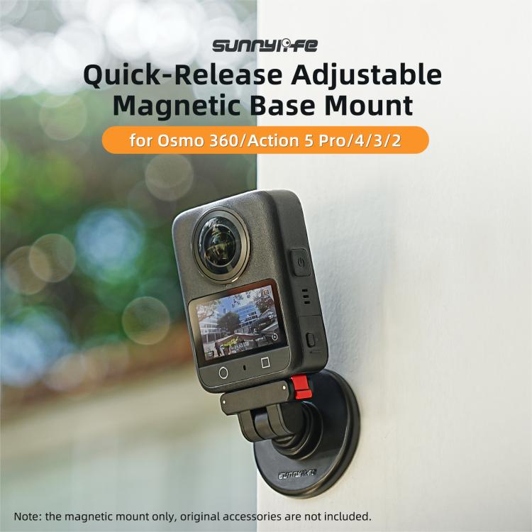 Sunnylife Quick-Release Magnetic Base Mount 1/4 180 Tilt Adjustable Tabletop Base Bracket For DJI Osmo 360 / Action 5 Pro / 4 / 3 / 2