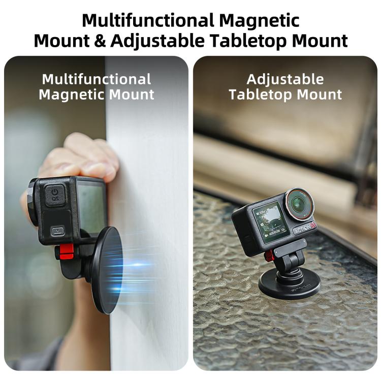 Sunnylife Quick-Release Magnetic Base Mount 1/4 180 Tilt Adjustable Tabletop Base Bracket For DJI Osmo 360 / Action 5 Pro / 4 / 3 / 2