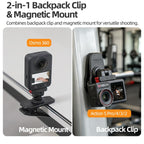 Sunnylife Magnetic Quick-Release Backpack Clip Action Camera Clamp Vertical-Horizontal Mount for DJI Osmo 360 / Action 5 Pro / 4 / 3 / 2