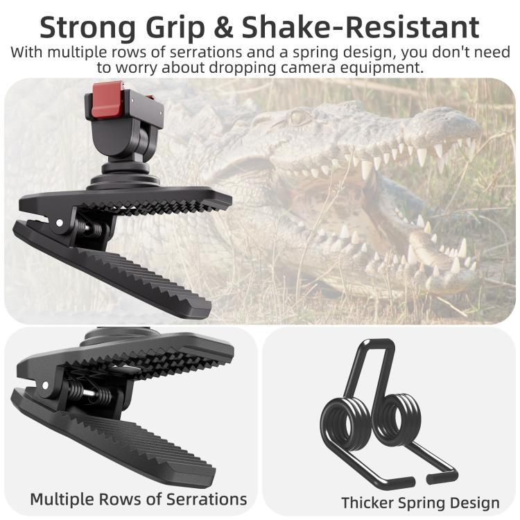 For DJI Osmo Pocket 4 / 3 Sunnylife Magnetic Quick-Release Adjustable Backpack Clip Action Camera Clamp Vertical-Horizontal Mount