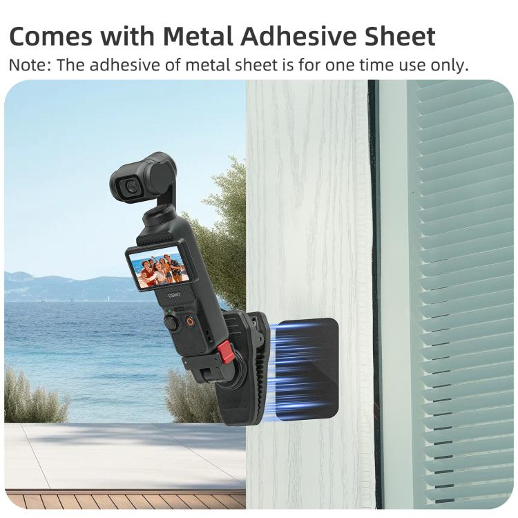 For DJI Osmo Pocket 4 / 3 Sunnylife Magnetic Quick-Release Adjustable Backpack Clip Action Camera Clamp Vertical-Horizontal Mount