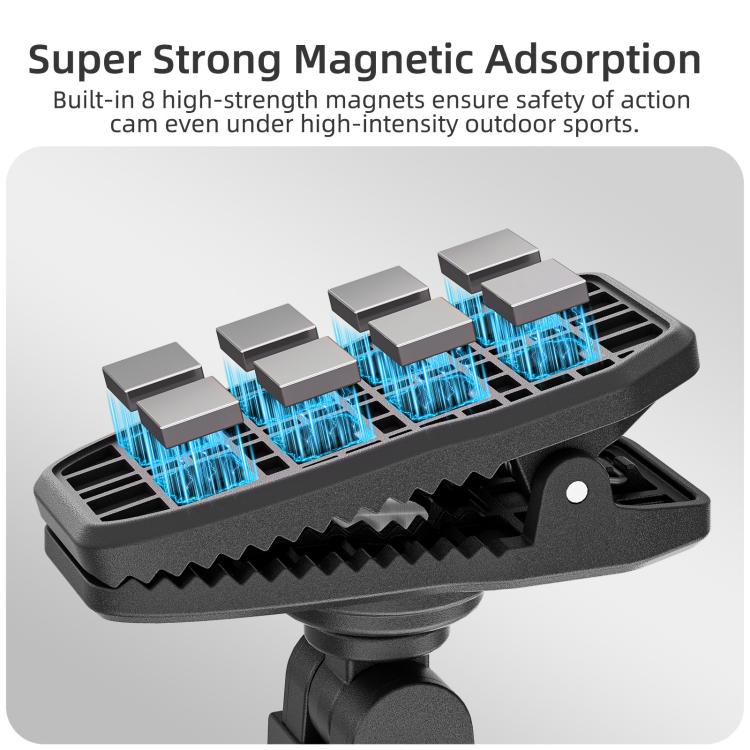 For DJI Osmo Pocket 4 / 3 Sunnylife Magnetic Quick-Release Adjustable Backpack Clip Action Camera Clamp Vertical-Horizontal Mount