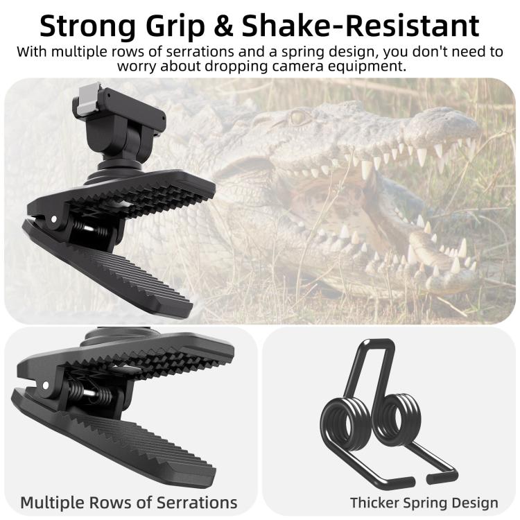 Sunnylife Magnetic Quick-Release Backpack Clip Adjustable Action Camera Clamp Vertical-Horizontal Mount for DJI Osmo Nano / Action 6