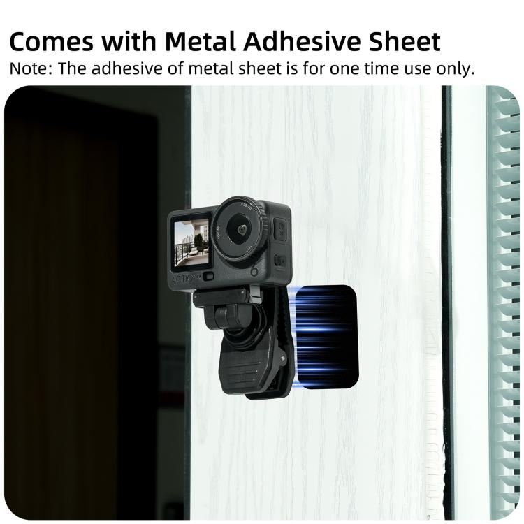 Sunnylife Magnetic Quick-Release Backpack Clip Adjustable Action Camera Clamp Vertical-Horizontal Mount for DJI Osmo Nano / Action 6