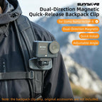 Sunnylife Magnetic Quick-Release Backpack Clip Adjustable Action Camera Clamp Vertical-Horizontal Mount for DJI Osmo Nano / Action 6
