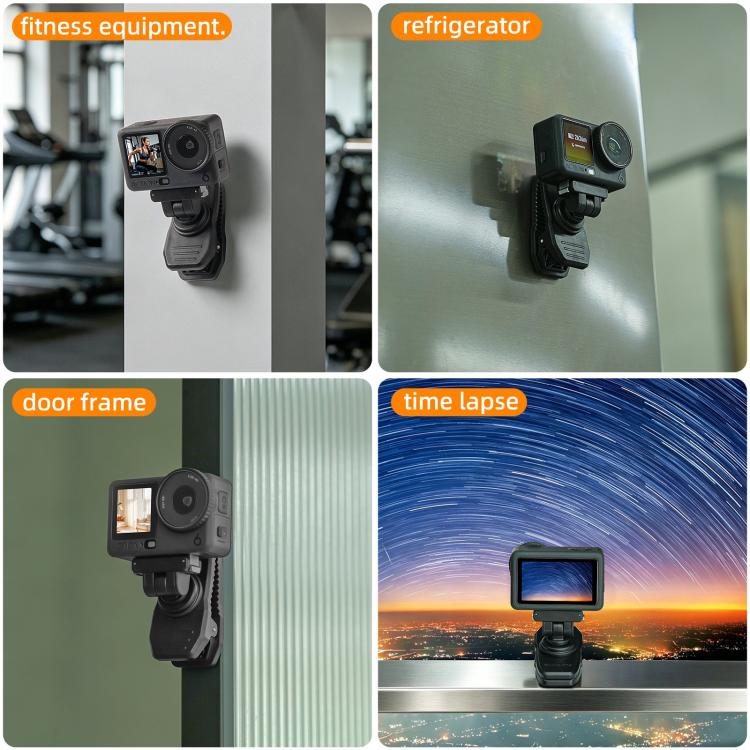 Sunnylife Magnetic Quick-Release Backpack Clip Adjustable Action Camera Clamp Vertical-Horizontal Mount for DJI Osmo Nano / Action 6