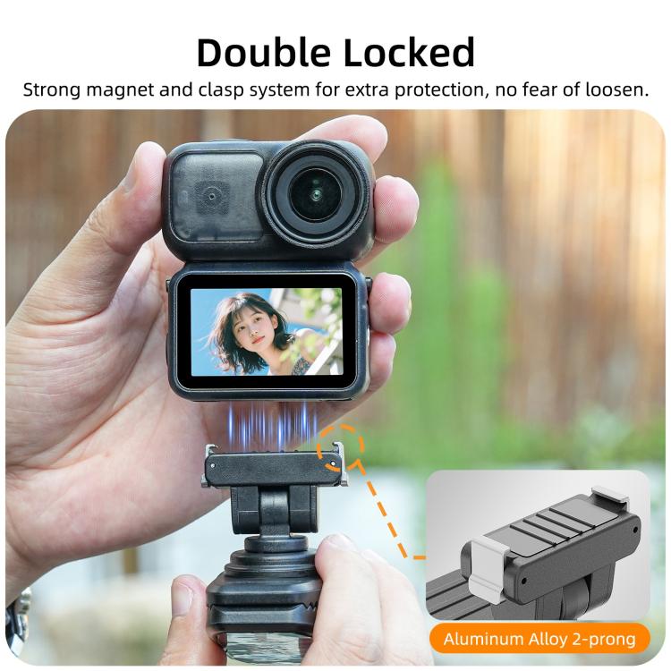 Sunnylife Magnetic Quick-Release Backpack Clip Adjustable Action Camera Clamp Vertical-Horizontal Mount for DJI Osmo Nano / Action 6