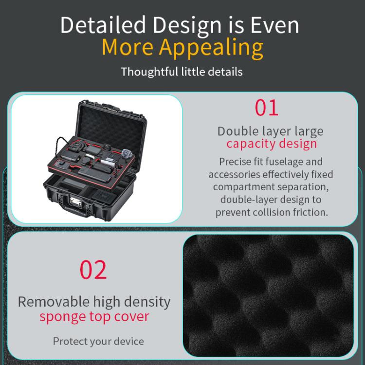 STARTRC TSA Combination Lock Waterproof Dual-layer Suitcase Storage Box, For DJI Osmo Pocket 4P