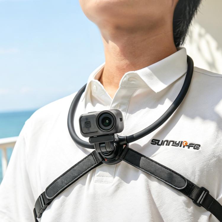 Sunnylife Dual-Direction Magnetic Quick-Release Neck Mount Adjustable Selfie Holder with Body Strap, For DJI Osmo Nano / Action 6