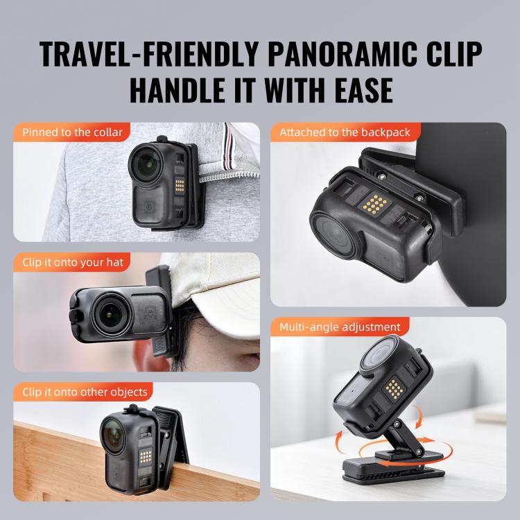 For DJI Osmo Nano STARTRC Backpack Clip Adjustable Action Camera Clamp Quick-Release Mount