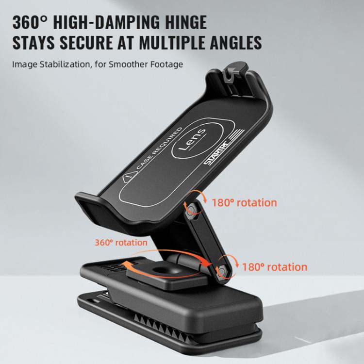 For DJI Osmo Nano STARTRC Backpack Clip Adjustable Action Camera Clamp Quick-Release Mount