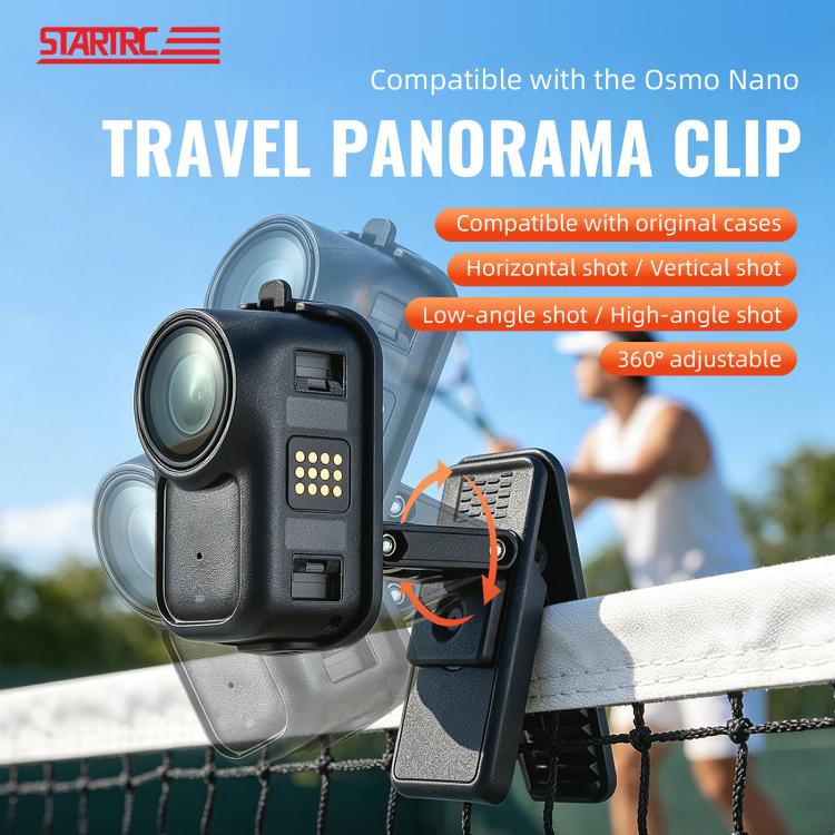 For DJI Osmo Nano STARTRC Backpack Clip Adjustable Action Camera Clamp Quick-Release Mount