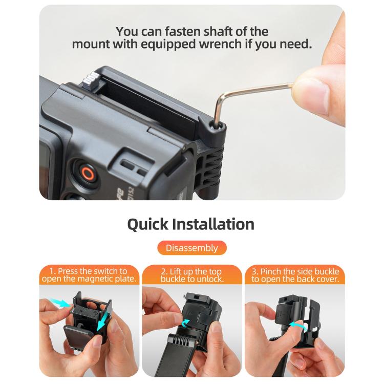 For DJI Osmo Pocket 4 / 3 Sunnylife Multifunctional Magnetic Mount Tabletop Base Bracket Angles Adjustable Stand — view 19