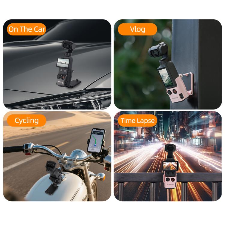 For DJI Osmo Pocket 4 / 3 Sunnylife Multifunctional Magnetic Mount Tabletop Base Bracket Angles Adjustable Stand — view 11
