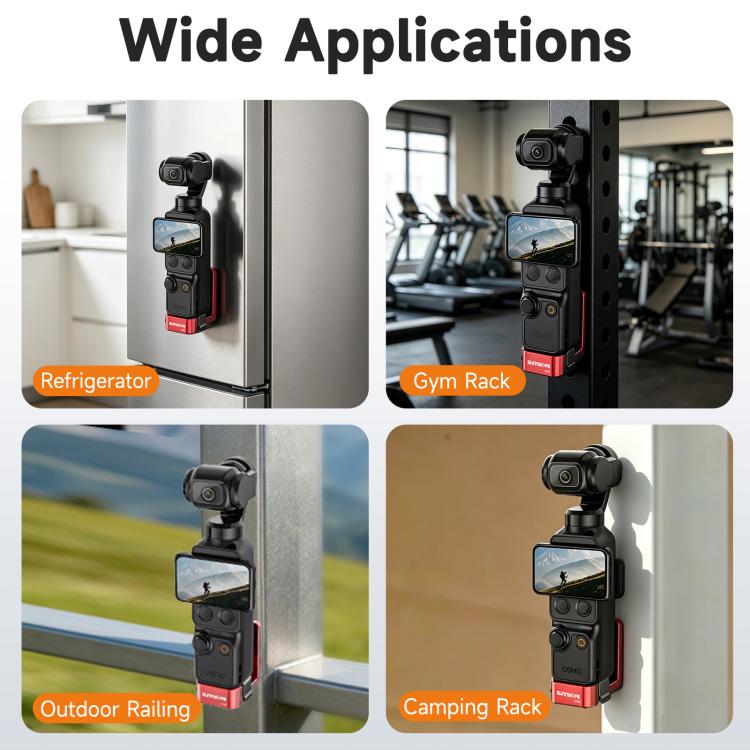 For DJI Osmo Pocket 4 / 3 Sunnylife Metal Quick-Release Magnetic Mount Tabletop Base Bracket Angles Adjustable Stand
