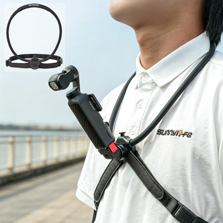 Sunnylife Magnetic POV Neck Mount Hand Free Video Vlog Neck Adjustable Selfie Holder with Body Strap For DJI Osmo Pocket 4P / 4 / 3