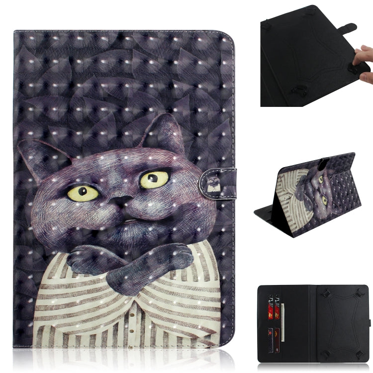 3D Colored Drawing Universal Horizontal Flip Leather Case, with Holder & Card Slot & Wallet — Squirrels