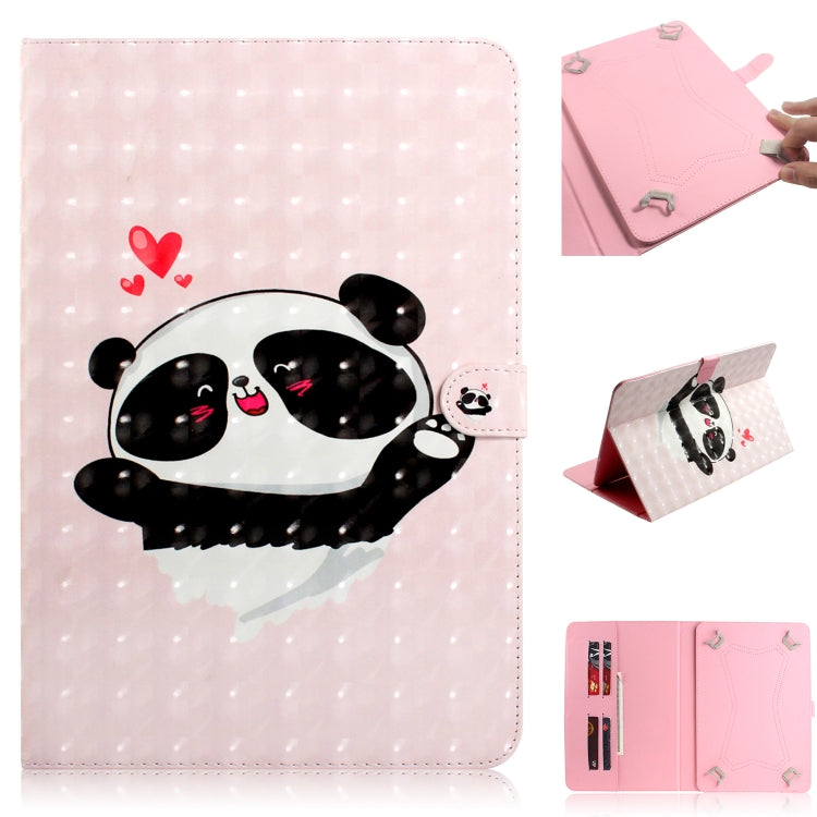 3D Colored Drawing Universal Horizontal Flip Leather Case, with Holder & Card Slot & Wallet — Cute Cat