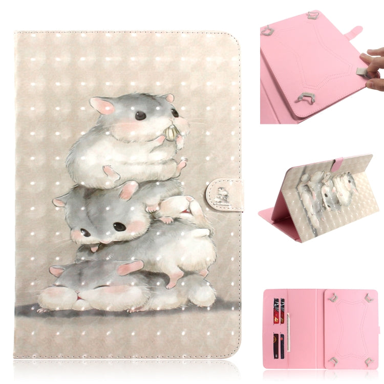 3D Colored Drawing Universal Horizontal Flip Leather Case, with Holder & Card Slot & Wallet — view 24