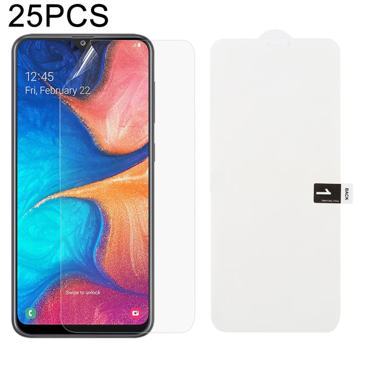 25 PCS Soft Hydrogel Film Full Cover Front Protector with Alcohol Cotton + Scratch Card for Galaxy
