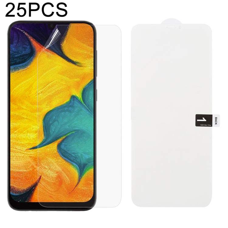 25 PCS Soft Hydrogel Film Full Cover Front Protector with Alcohol Cotton + Scratch Card for Galaxy