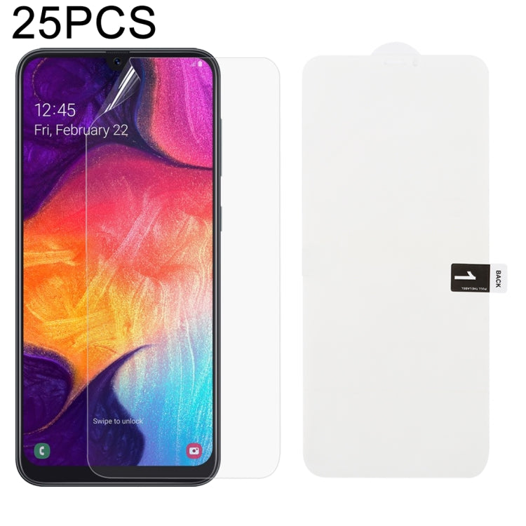 25 PCS Soft Hydrogel Film Full Cover Front Protector with Alcohol Cotton + Scratch Card for Galaxy