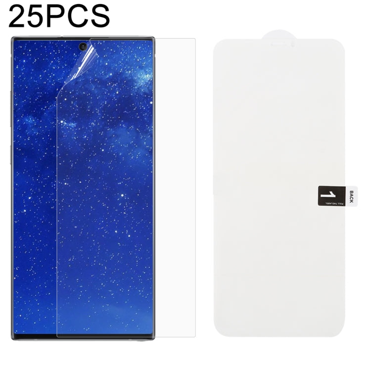 25 PCS Soft Hydrogel Film Full Cover Front Protector with Alcohol Cotton + Scratch Card for Galaxy