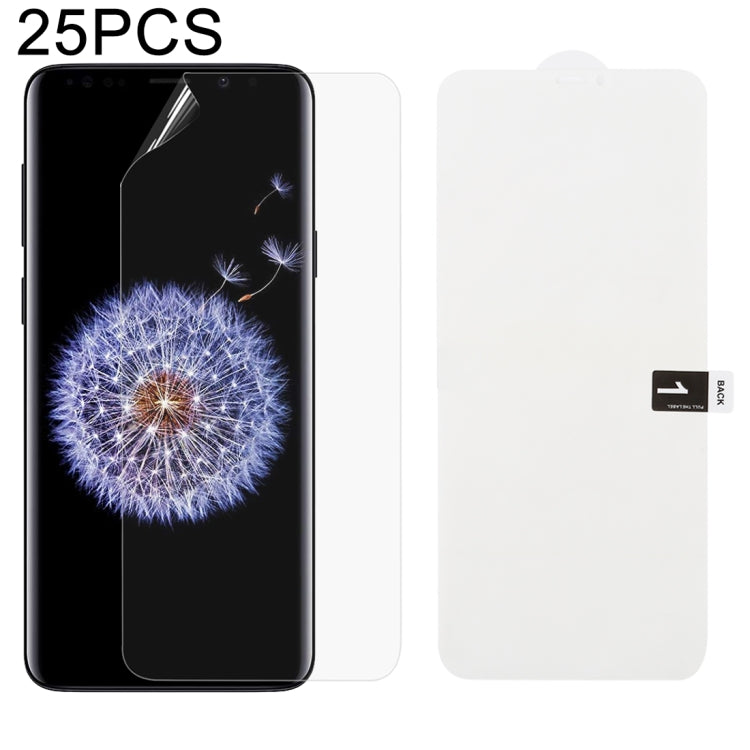 25 PCS Soft Hydrogel Film Full Cover Front Protector with Alcohol Cotton + Scratch Card for Galaxy