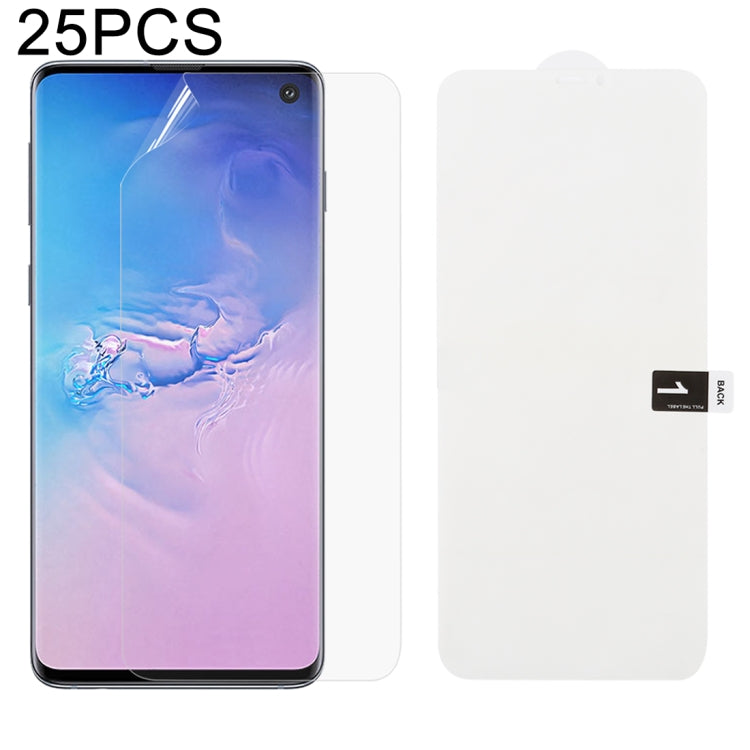 25 PCS Soft Hydrogel Film Full Cover Front Protector with Alcohol Cotton + Scratch Card for Galaxy