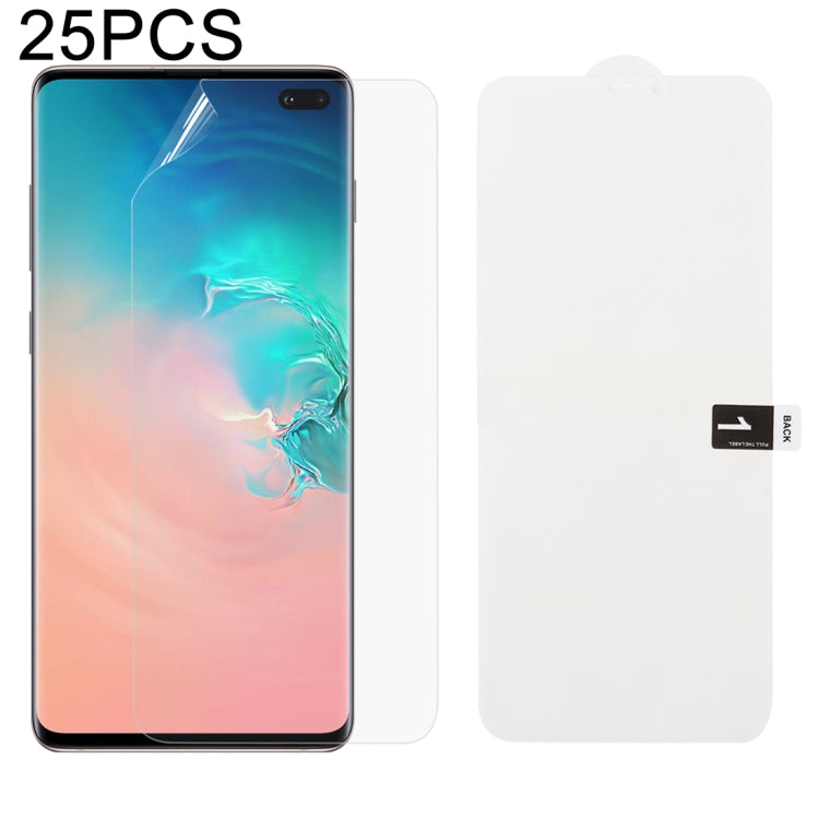 25 PCS Soft Hydrogel Film Full Cover Front Protector with Alcohol Cotton + Scratch Card for Galaxy