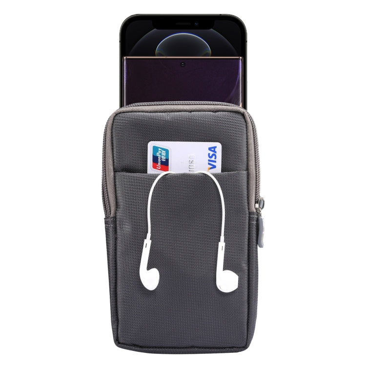 Sports Leisure Drawstring Horizontal Plate Hanging Waist Phone Waist Pack Leather Case, Suitable for 6.7-6.9 inch Smartphones