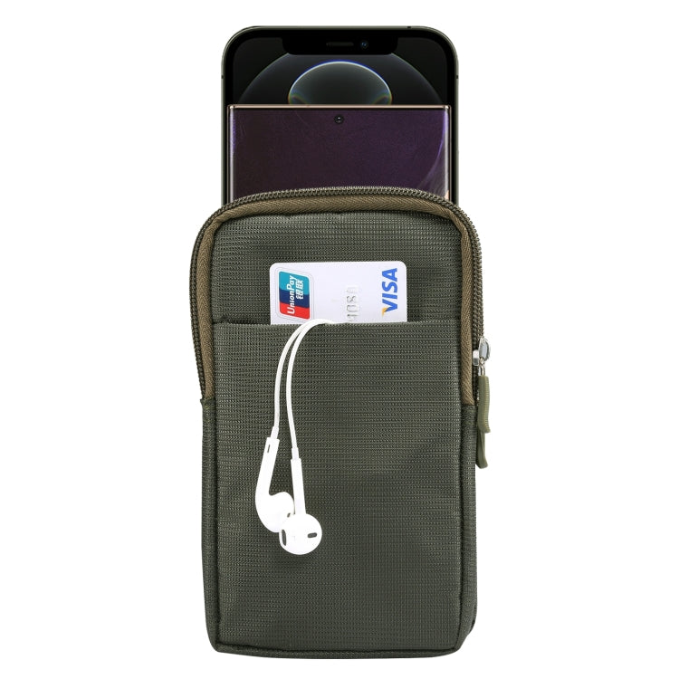 Sports Leisure Drawstring Horizontal Plate Hanging Waist Phone Waist Pack Leather Case, Suitable for 6.7-6.9 inch Smartphones