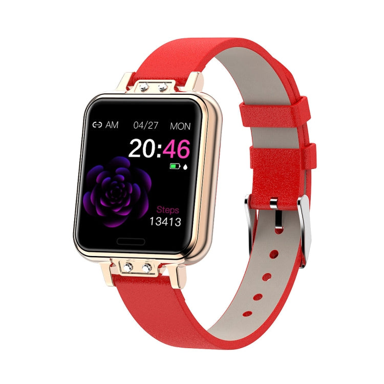 ZL13 1.22 inch Color Screen IP67 Waterproof Smart Watch, Support Sleep Monitor / Heart Rate Monitor / Menstrual Cycle Reminder, Style: Red Leather Strap