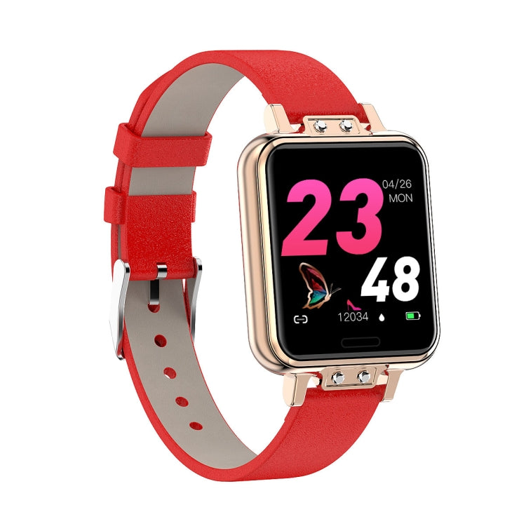 ZL13 1.22 inch Color Screen IP67 Waterproof Smart Watch, Support Sleep Monitor / Heart Rate Monitor / Menstrual Cycle Reminder, Style: Red Leather Strap