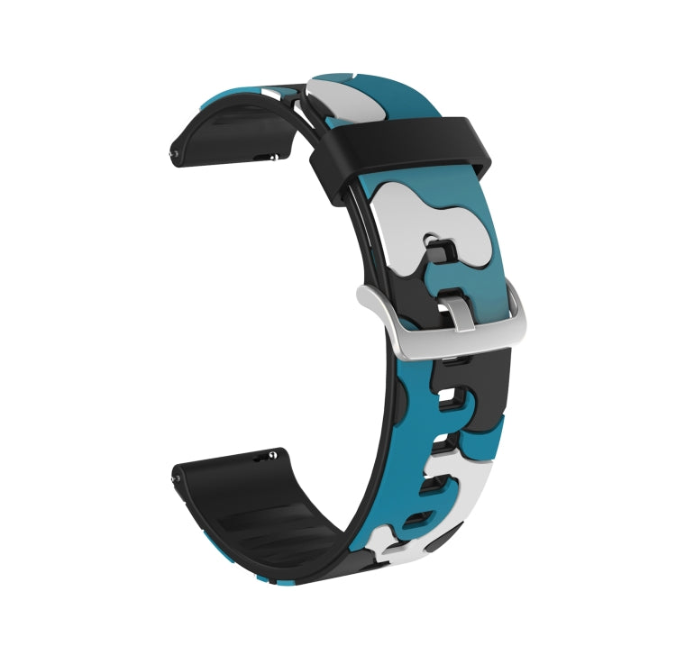 Camouflage Silicone Replacement Wrist Strap Watchband with Silver Buckle, 20mm For Samsung Galaxy Watch 3 41mm, 22mm For Samsung Galaxy Watch 3 45mm, 20mm For Samsung Galaxy Watch Active2 44mm, 20mm For Huawei Watch GT 2 42mm                           ... — view 14
