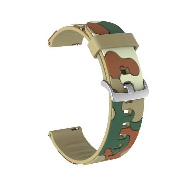 Camouflage Silicone Replacement Wrist Strap Watchband with Silver Buckle, 20mm For Samsung Galaxy Watch 3 41mm, 22mm For Samsung Galaxy Watch 3 45mm, 20mm For Samsung Galaxy Watch Active2 44mm, 20mm For Huawei Watch GT 2 42mm                           ... — view 15