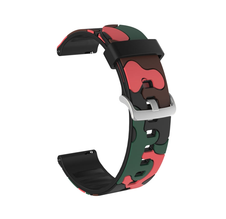 Camouflage Silicone Replacement Wrist Strap Watchband with Silver Buckle, 20mm For Samsung Galaxy Watch 3 41mm, 22mm For Samsung Galaxy Watch 3 45mm, 20mm For Samsung Galaxy Watch Active2 44mm, 20mm For Huawei Watch GT 2 42mm                           ... — view 16