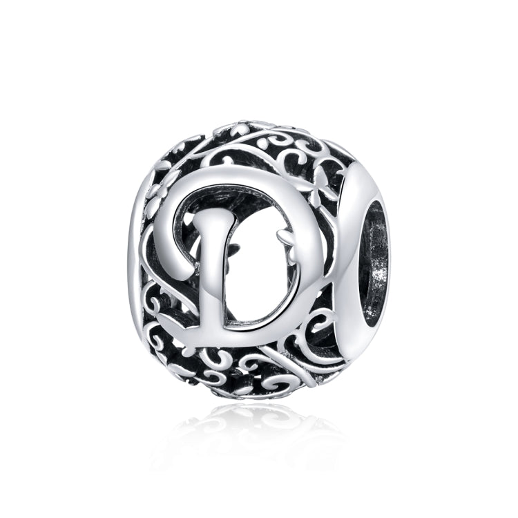 S925 Sterling Silver Mori Series Hollow Letters Beads DIY Bracelet Necklace Accessories — D